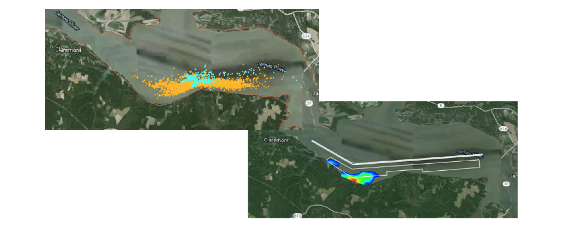 Example particle and concentration results from Particle Tracking Model Simulation Results.